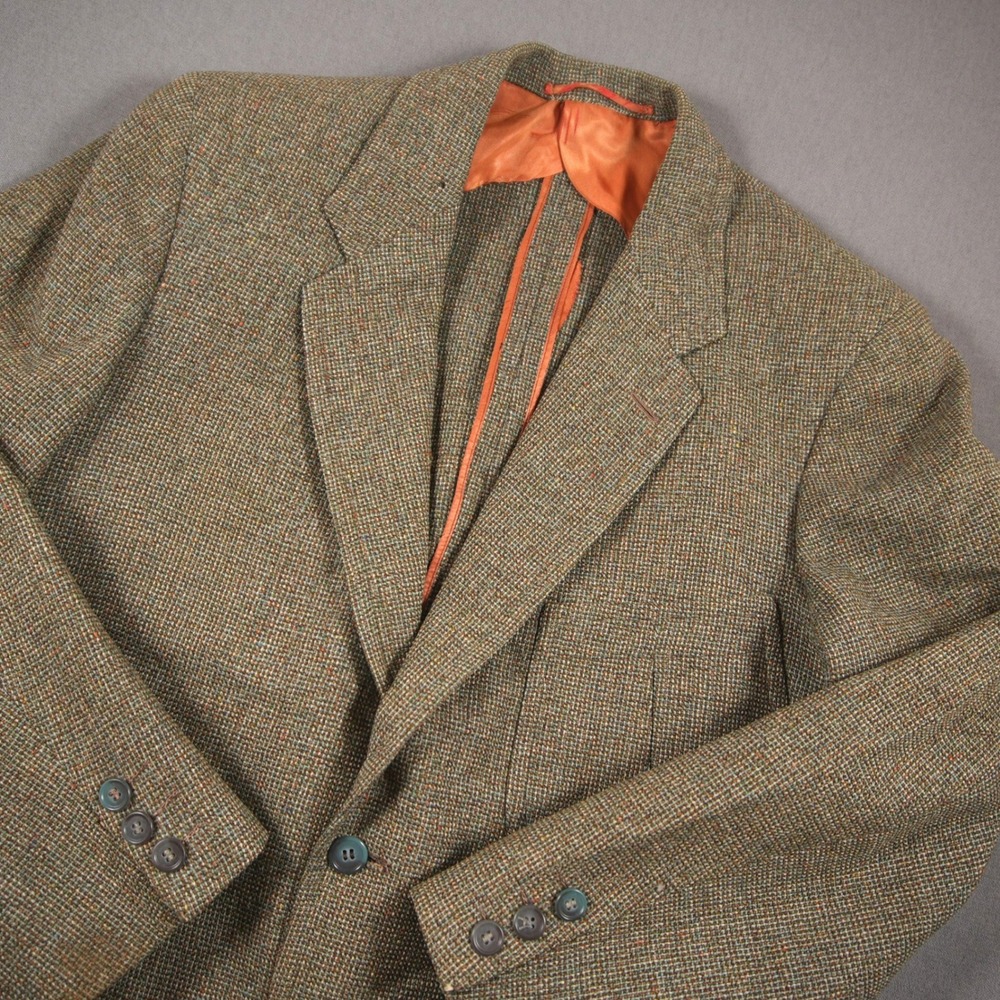 Scotland Yarrowvale Vintage Pure Wool Tweed Two Button Men Blazer 40R College